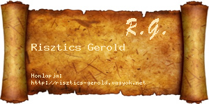 Risztics Gerold névjegykártya